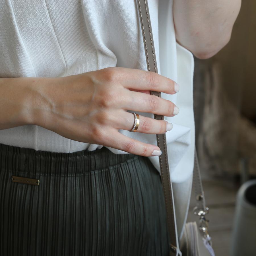 コンビカラー ダイヤモンド フルエタニティリング 指輪 レディース pt900 18金 k18 18k 幅広 ギフト プレゼント  Eternity combi Ring Deux Type02 | Avaron | 06