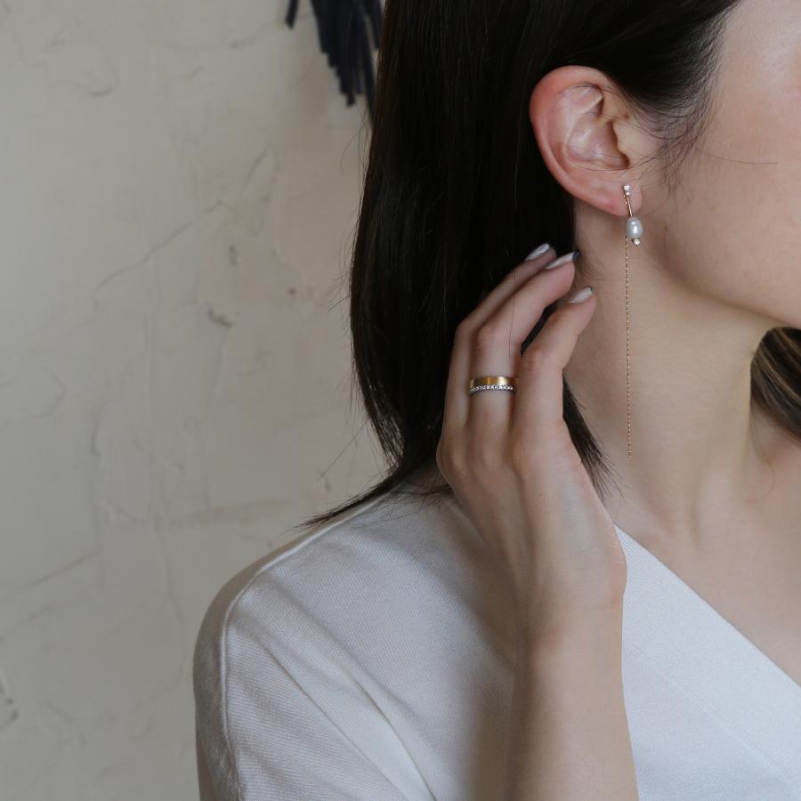 コンビカラー ダイヤモンド フルエタニティリング 指輪 レディース pt900 18金 k18 18k 幅広 ギフト プレゼント  Eternity combi Ring Deux Type02 | Avaron | 07