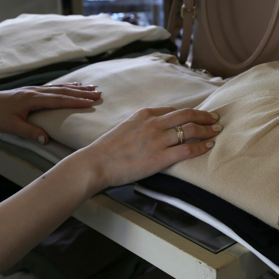 コンビカラー ダイヤモンド フルエタニティリング 指輪 レディース pt900 18金 k18 18k 幅広 ギフト プレゼント  Eternity combi Ring Trois | Avaron | 06