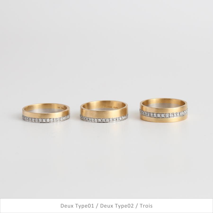 コンビカラー ダイヤモンド フルエタニティリング 指輪 レディース pt900 18金 k18 18k 幅広 ギフト プレゼント  Eternity combi Ring Trois | Avaron | 08