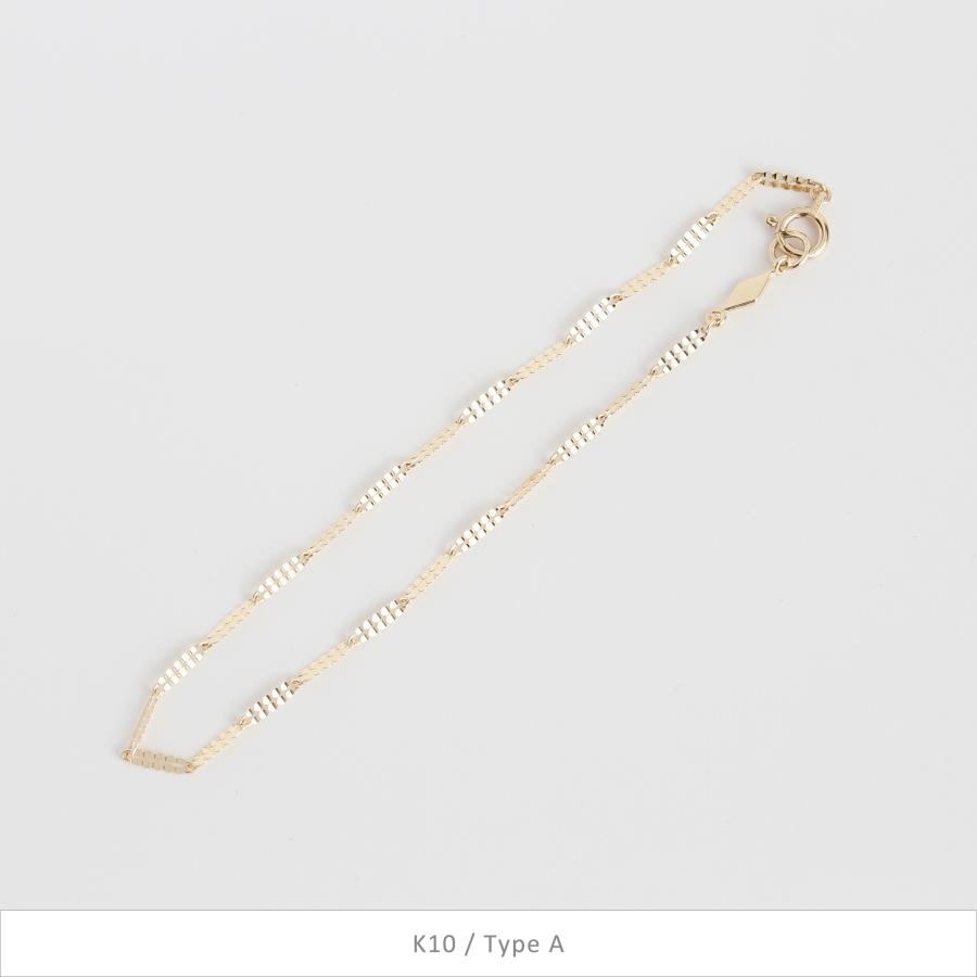ゴールド チェーン ブレスレット k10 k18 シンプル ギフト プレゼント　Gold Chain Bracelet | Avaron | 15