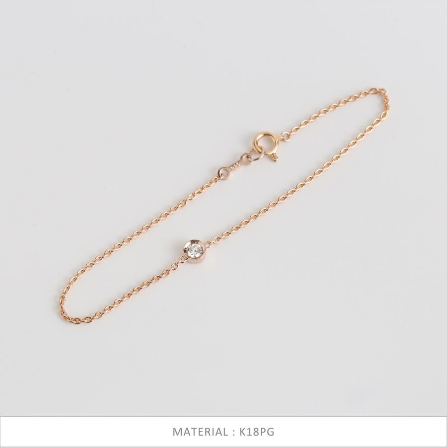 一粒 ダイヤモンド ブレスレット ゴールド プラチナ k18 pt900 シンプル ギフト プレゼント  Bettia Baracelet | Avaron | 05