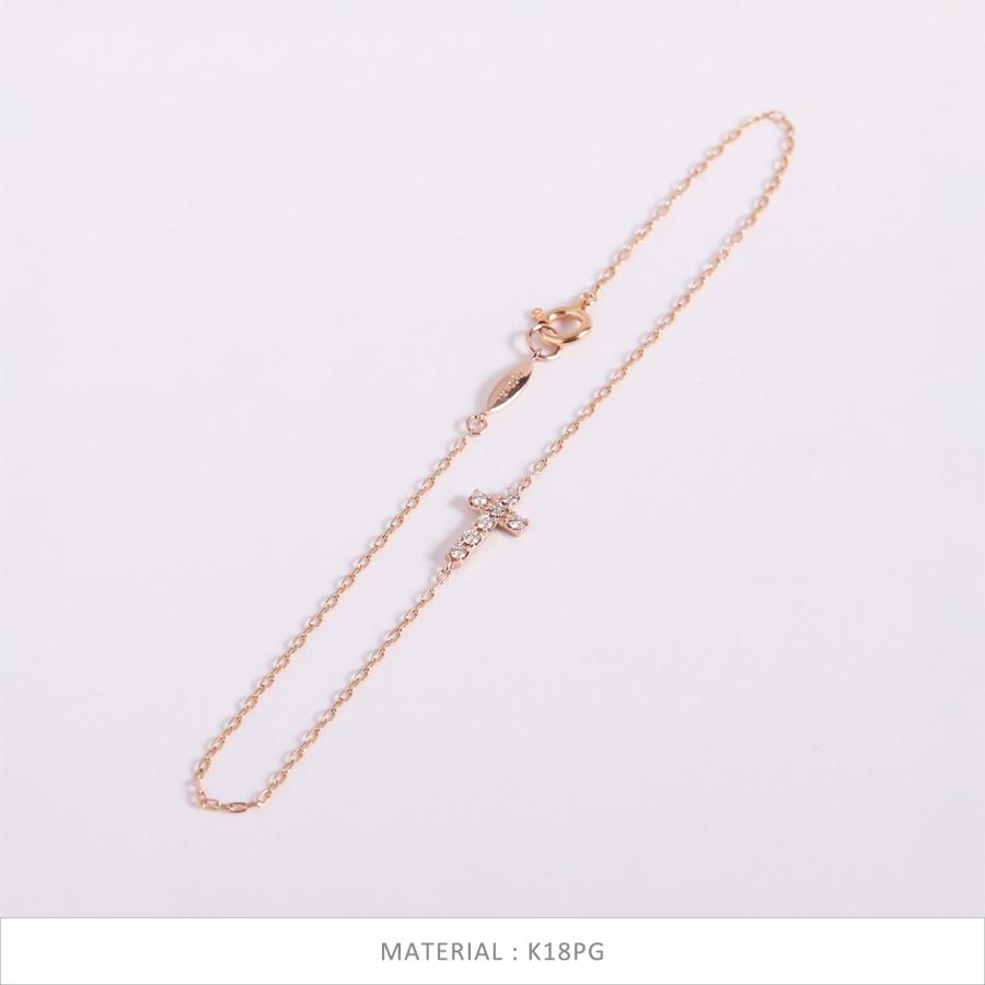 ダイヤモンド クロス ブレスレット ゴールド プラチナ k10 k18 pt900 シンプル ギフト プレゼント  Gross Baracelet | Avaron | 04