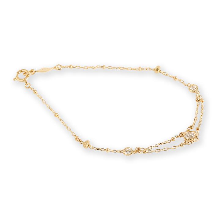 クラシカル ダイヤモンド ブレスレット 18k 18金 K18 レディース 
