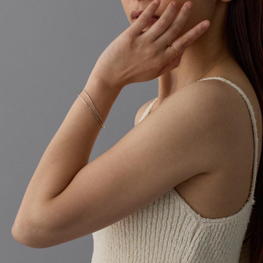 ダブルアーム バングル K10 K18 Pt900 ゴールド プラチナ レディース シンプル ギフト プレゼント  Nadia Bangle | Avaron | 13