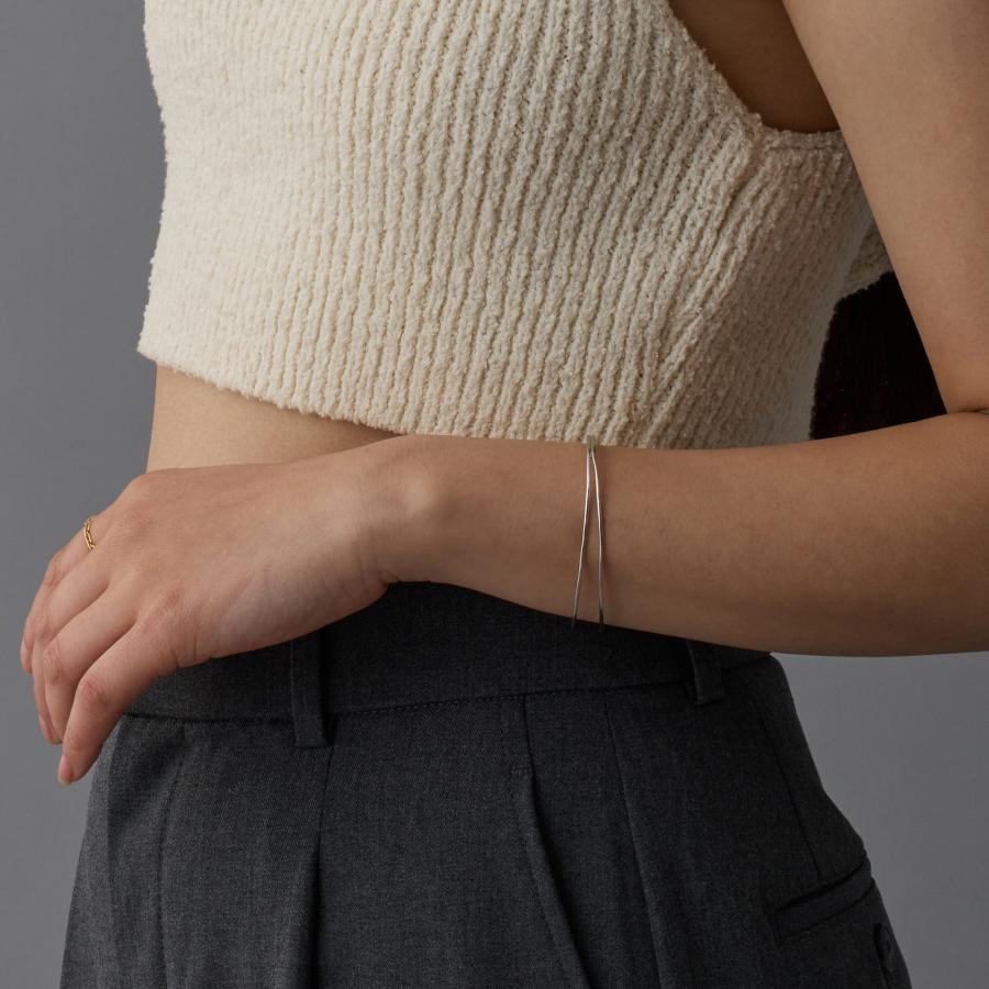 ダブルアーム バングル K10 K18 Pt900 ゴールド プラチナ レディース シンプル ギフト プレゼント  Nadia Bangle | Avaron | 14