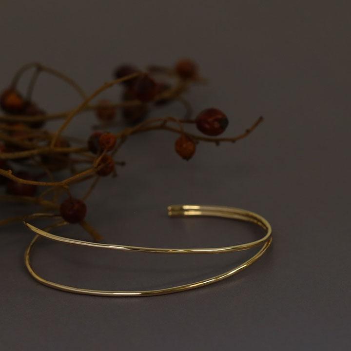 ダブルアーム バングル K10 K18 Pt900 ゴールド プラチナ レディース シンプル ギフト プレゼント  Nadia Bangle | Avaron | 17