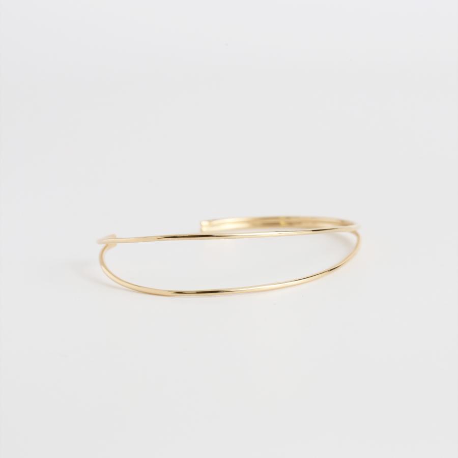 ダブルアーム バングル K10 K18 Pt900 ゴールド プラチナ レディース シンプル ギフト プレゼント  Nadia Bangle | Avaron | 01