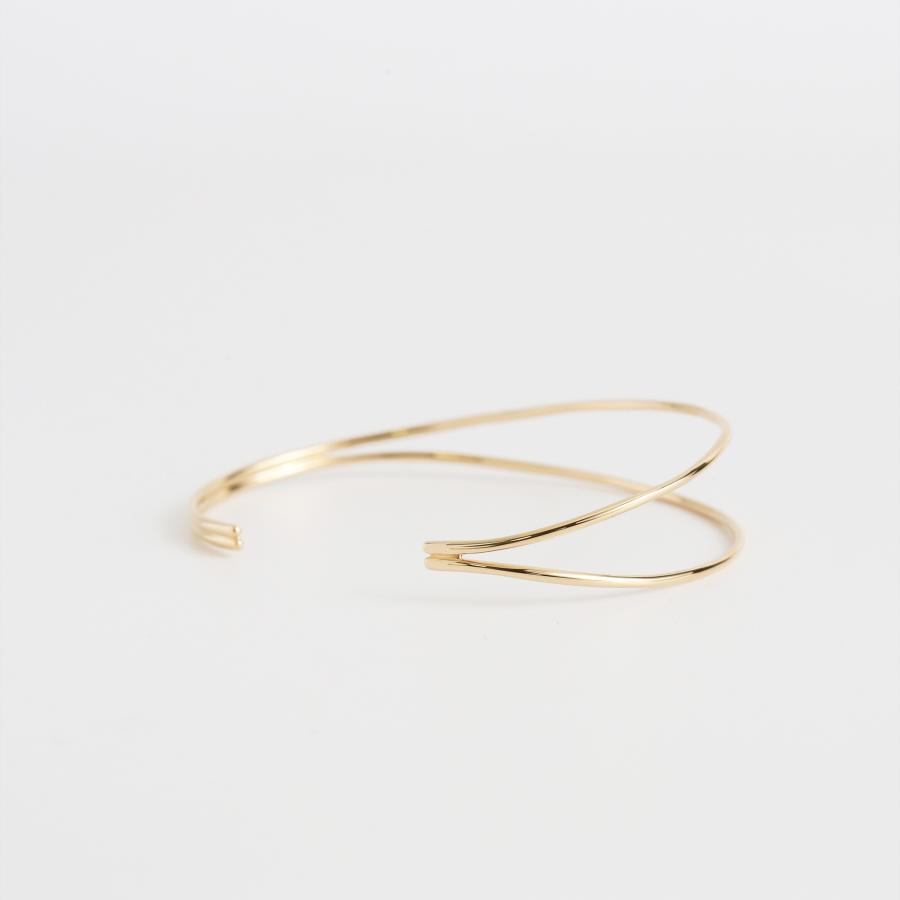 ダブルアーム バングル K10 K18 Pt900 ゴールド プラチナ レディース シンプル ギフト プレゼント  Nadia Bangle | Avaron | 02