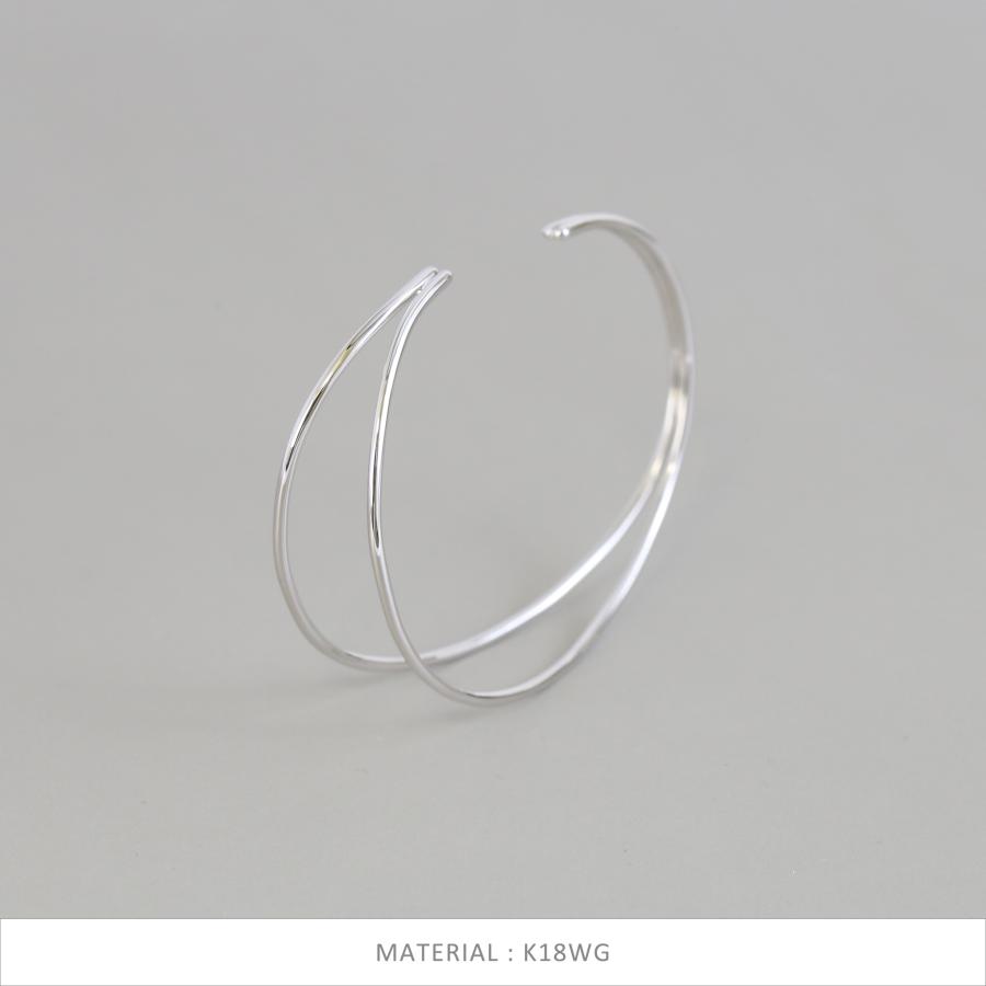 ダブルアーム バングル K10 K18 Pt900 ゴールド プラチナ レディース シンプル ギフト プレゼント  Nadia Bangle | Avaron | 08