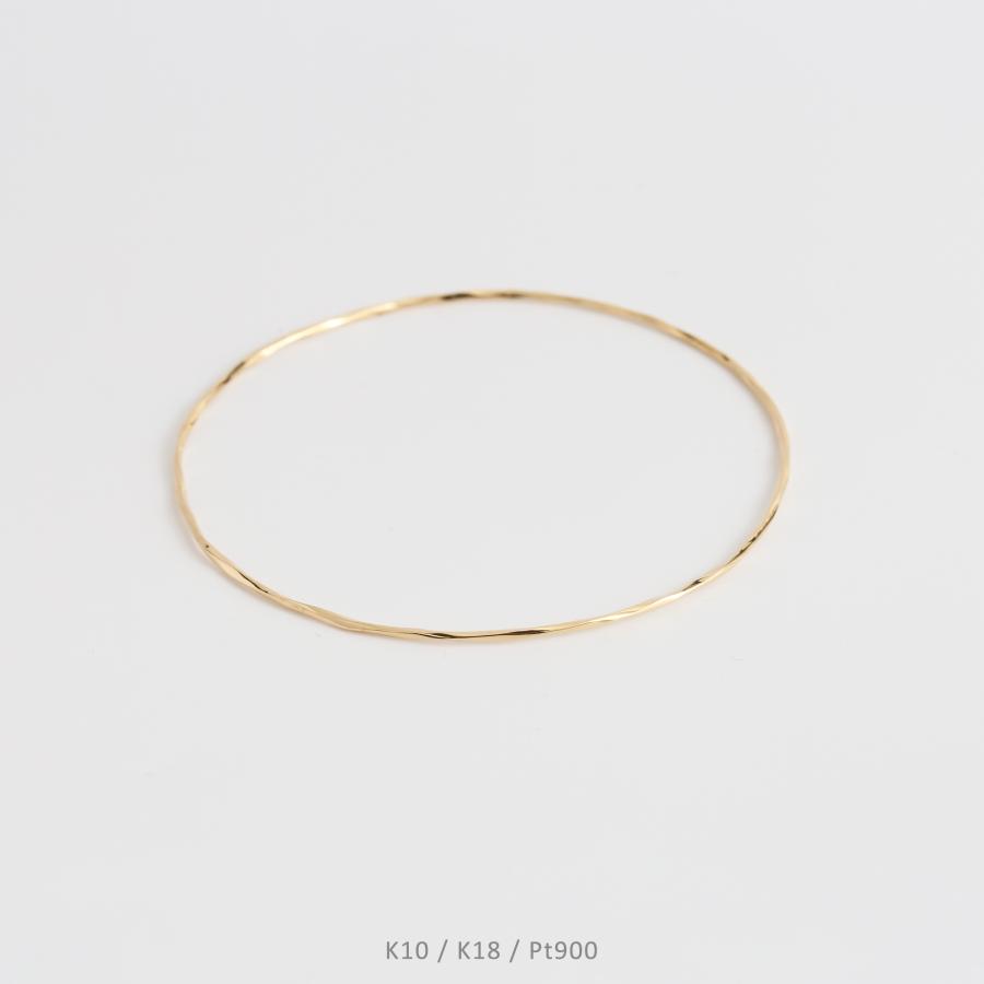 ツイスト バングル ゴールド スパイラル ねじり k10 k18 pt900 地金 レディース 細身 シンプル ギフト プレゼント  Torquent Bangle | Avaron