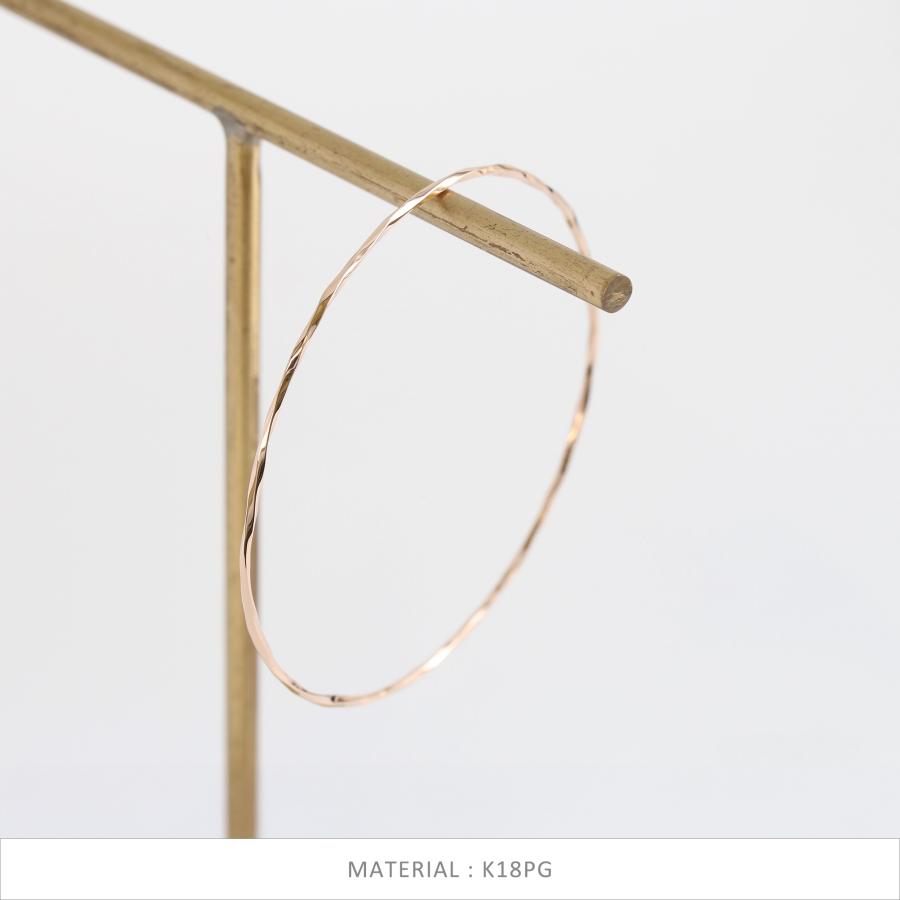 ツイスト バングル ゴールド スパイラル ねじり k10 k18 pt900 地金 レディース 細身 シンプル ギフト プレゼント  Torquent Bangle | Avaron | 04