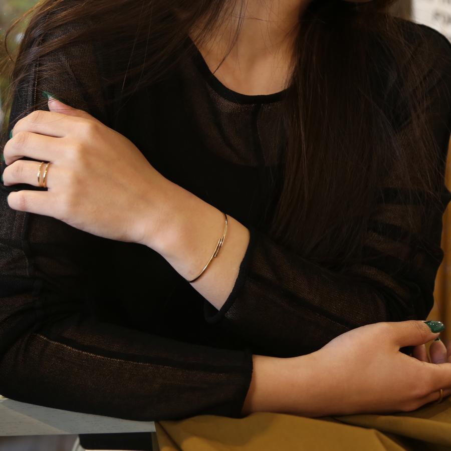 バングル ゴールド K18 K10 Pt900 プラチナ レディース シンプル 細身 ギフト プレゼント  Stack Line Bangle | Avaron | 05