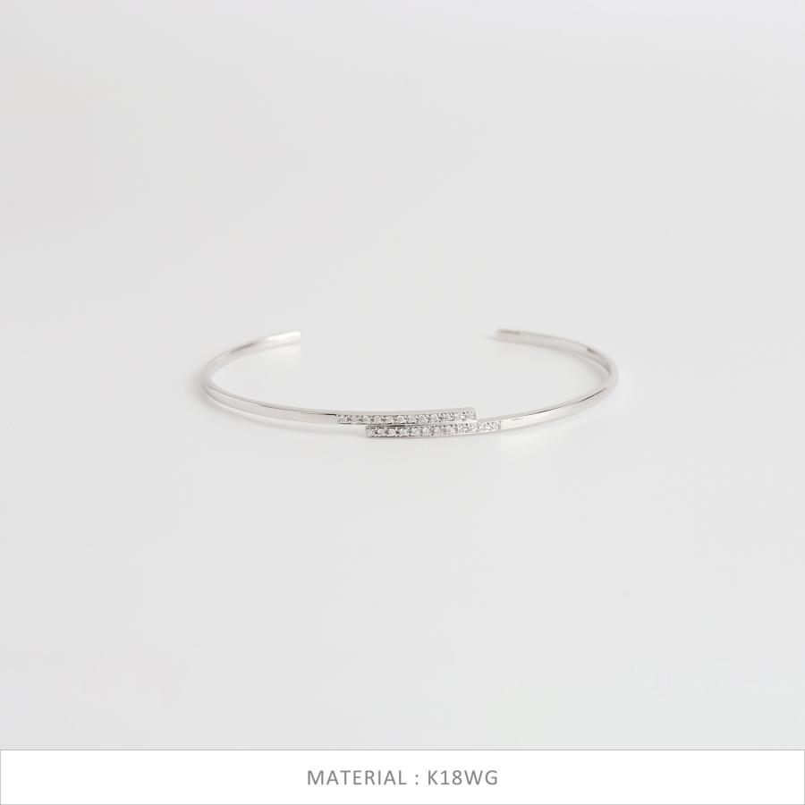 バングル ダイヤモンド K18 K10 Pt900 ゴールド プラチナ レディース 細身 ギフト プレゼント  Stack Line Bangle Diamond | Avaron | 05