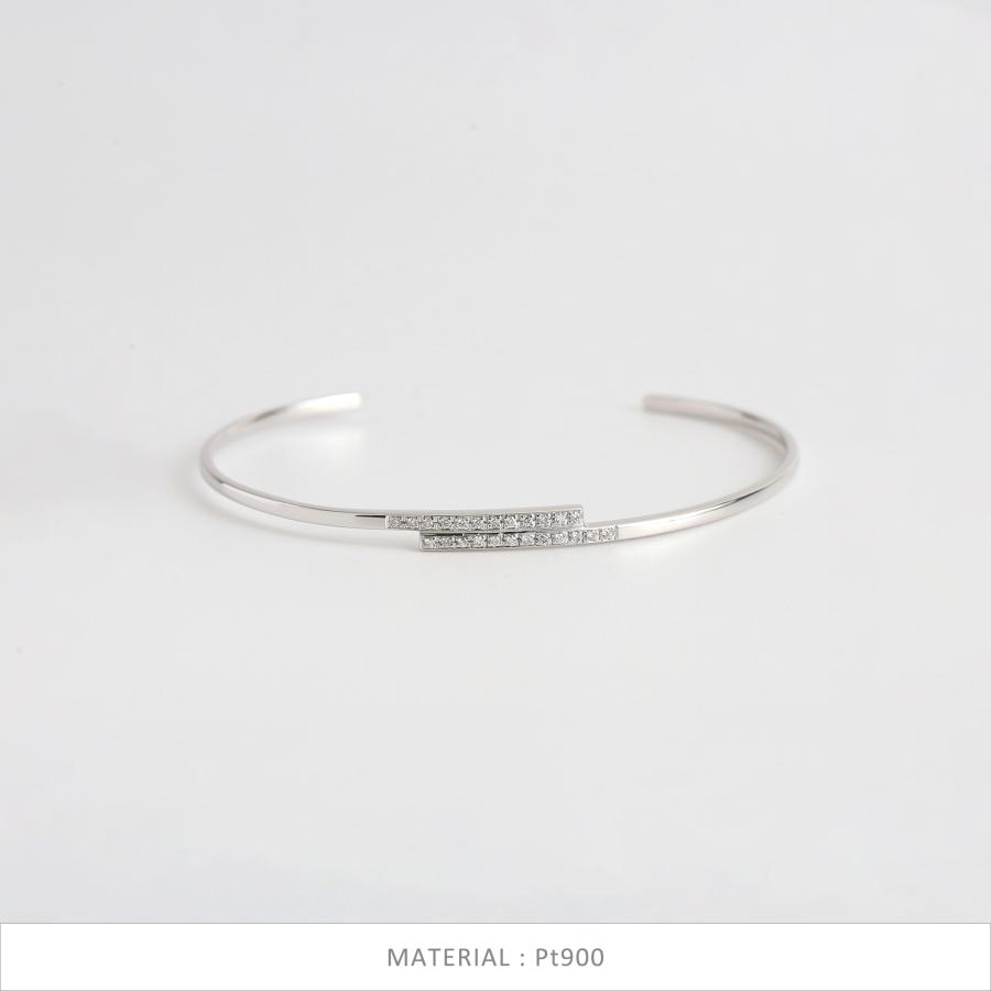 バングル ダイヤモンド K18 K10 Pt900 ゴールド プラチナ レディース 細身 ギフト プレゼント  Stack Line Bangle Diamond | Avaron | 06