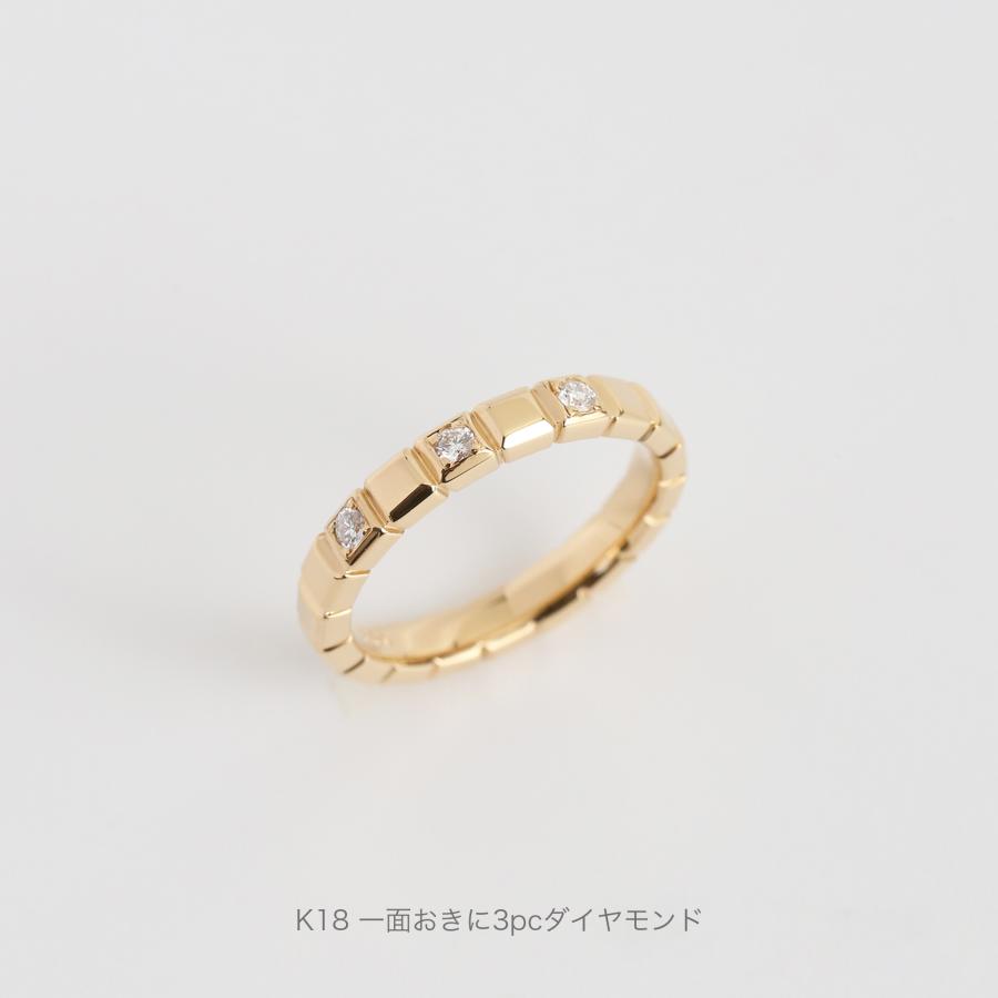 リング 指輪 ブロック ゴールド ペアリング 結婚指輪 マリッジリング レディース メンズ k18 k10 ギフト プレゼント 受注生産品  Gaudi Ring｜avaron｜05