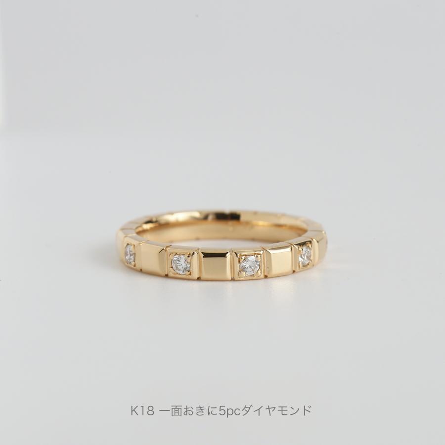 リング 指輪 ブロック ゴールド ペアリング 結婚指輪 マリッジリング レディース メンズ k18 k10 ギフト プレゼント 受注生産品  Gaudi Ring｜avaron｜06