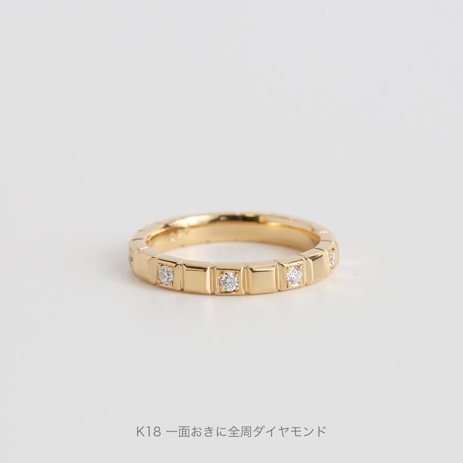 リング 指輪 ブロック ゴールド ペアリング 結婚指輪 マリッジリング レディース メンズ k18 k10 ギフト プレゼント 受注生産品  Gaudi Ring｜avaron｜07