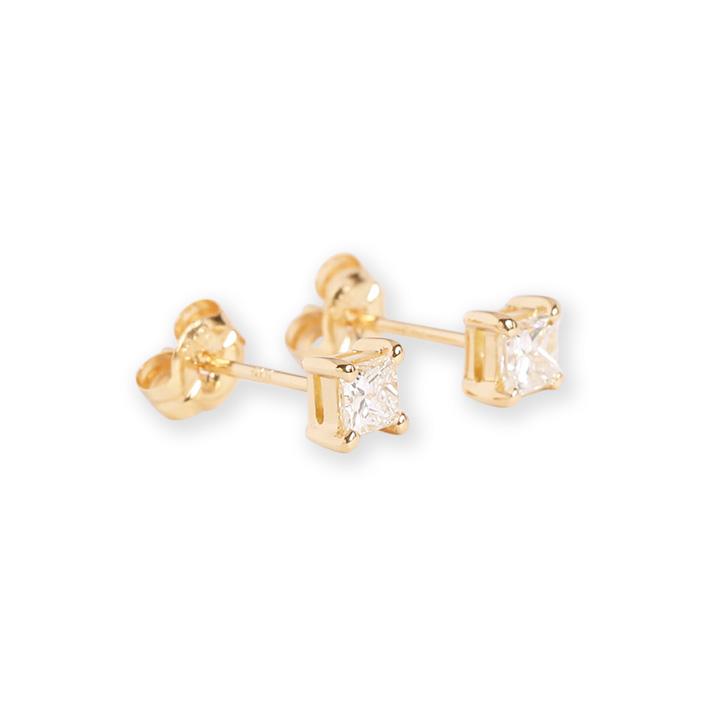 Avaron 一粒 プリンセスカット ダイヤモンド ピアス レディース 一粒 