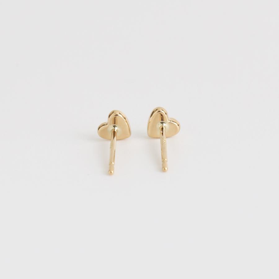 ハート プレート ピアス 小さめ レディース K10 K18 Pt900 ゴールド プラチナ 地金 シンプル かわいい ギフト プレゼント  Tiera Pierce | Avaron | 03