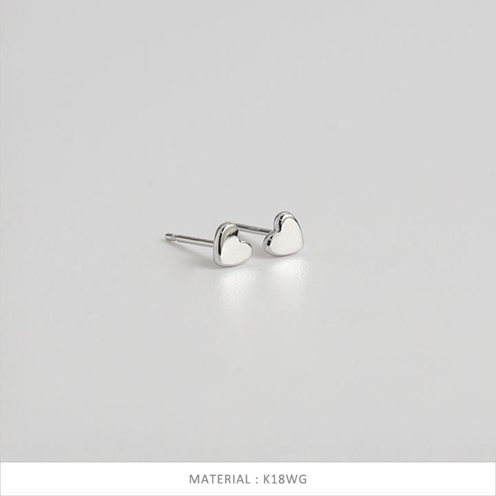 ハート プレート ピアス 小さめ レディース K10 K18 Pt900 ゴールド プラチナ 地金 シンプル かわいい ギフト プレゼント  Tiera Pierce | Avaron | 07