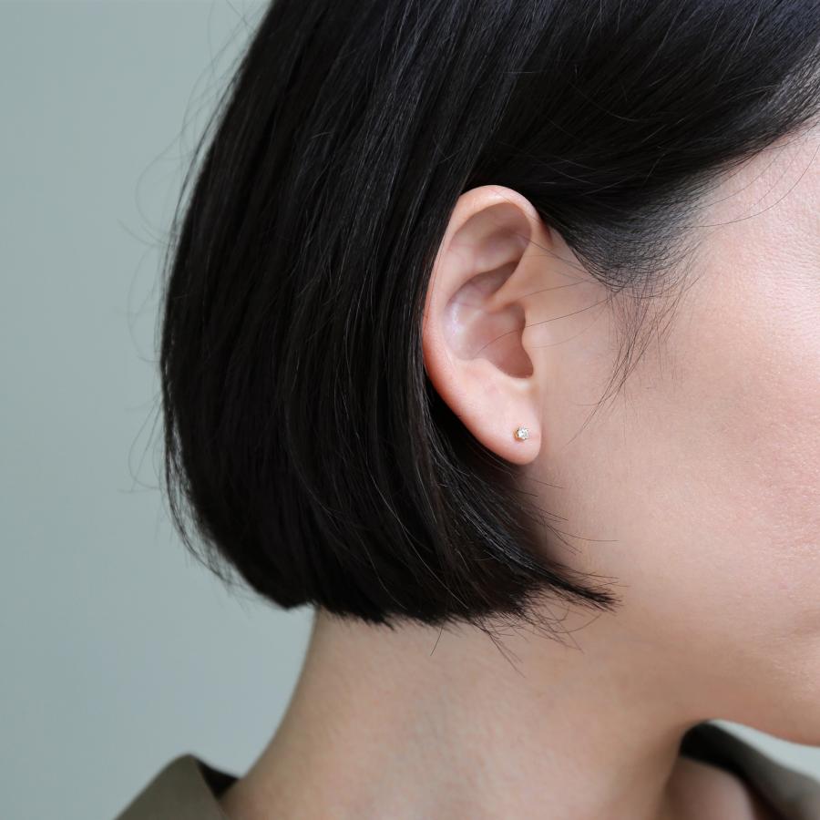 一粒 ダイヤモンド ピアス レディース 小さめ 一粒ダイヤ K10 K18 Pt900 ゴールド プラチナ シンプル ギフト プレゼント  Natural Pierce | Avaron | 10