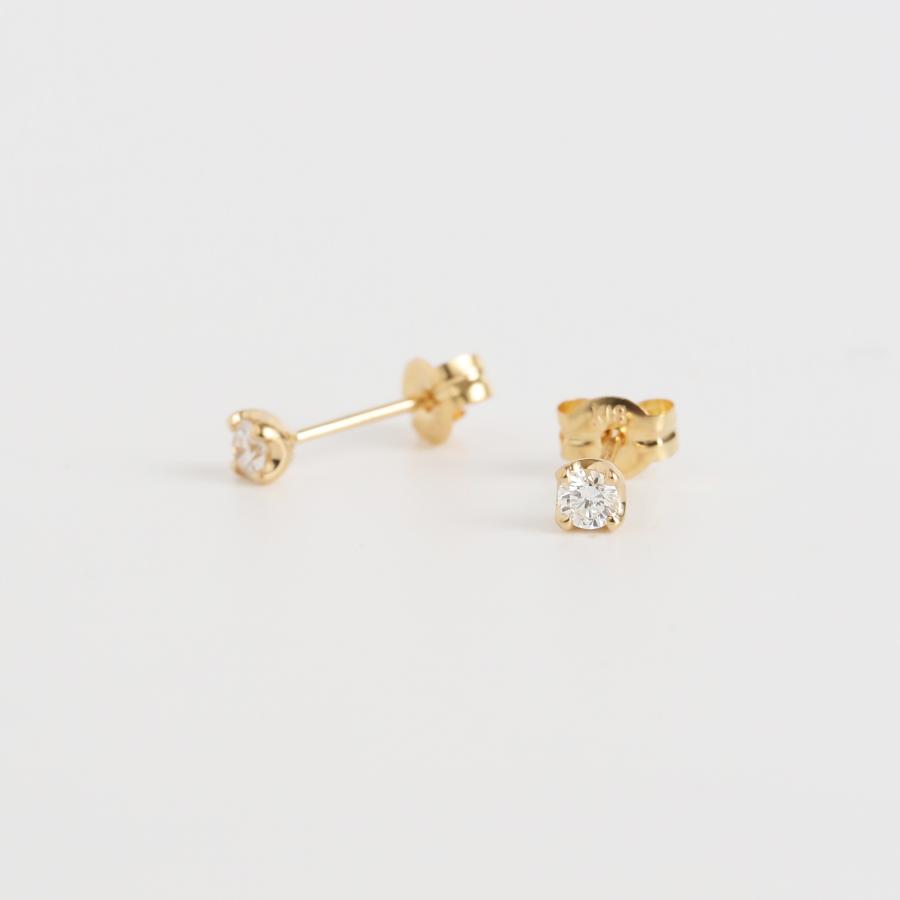 一粒 ダイヤモンド ピアス レディース 小さめ 一粒ダイヤ K10 K18 Pt900 ゴールド プラチナ シンプル ギフト プレゼント  Natural Pierce | Avaron | 03