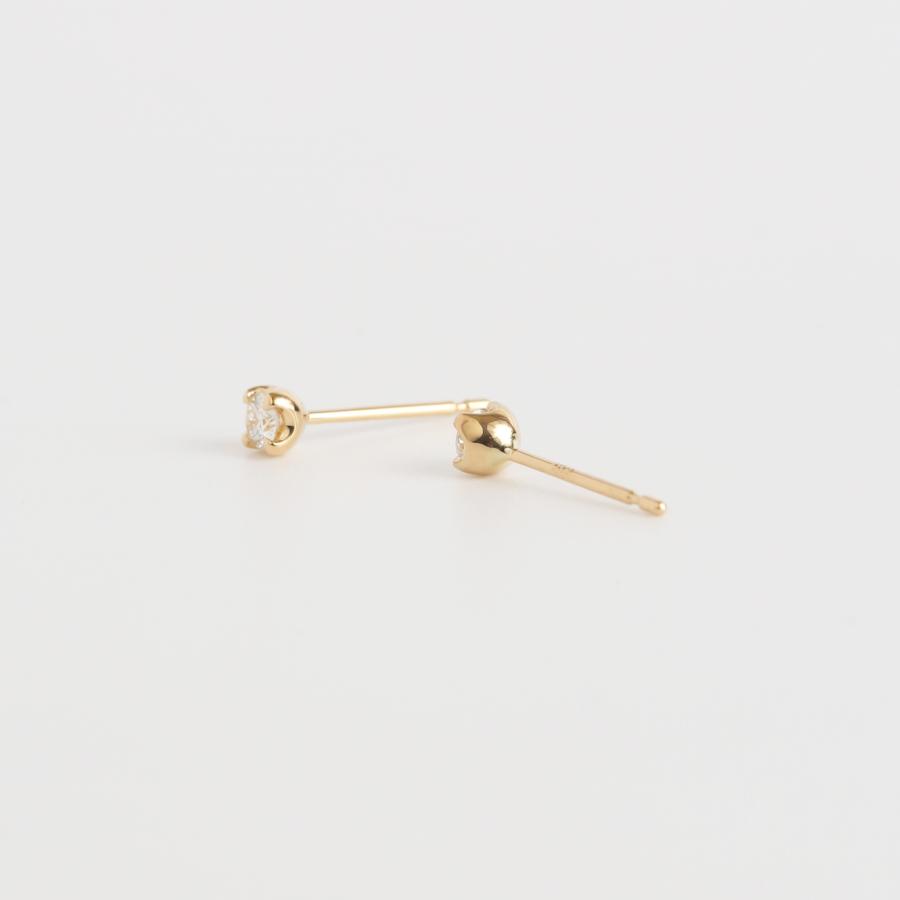 一粒 ダイヤモンド ピアス レディース 小さめ 一粒ダイヤ K10 K18 Pt900 ゴールド プラチナ シンプル ギフト プレゼント  Natural Pierce | Avaron | 04
