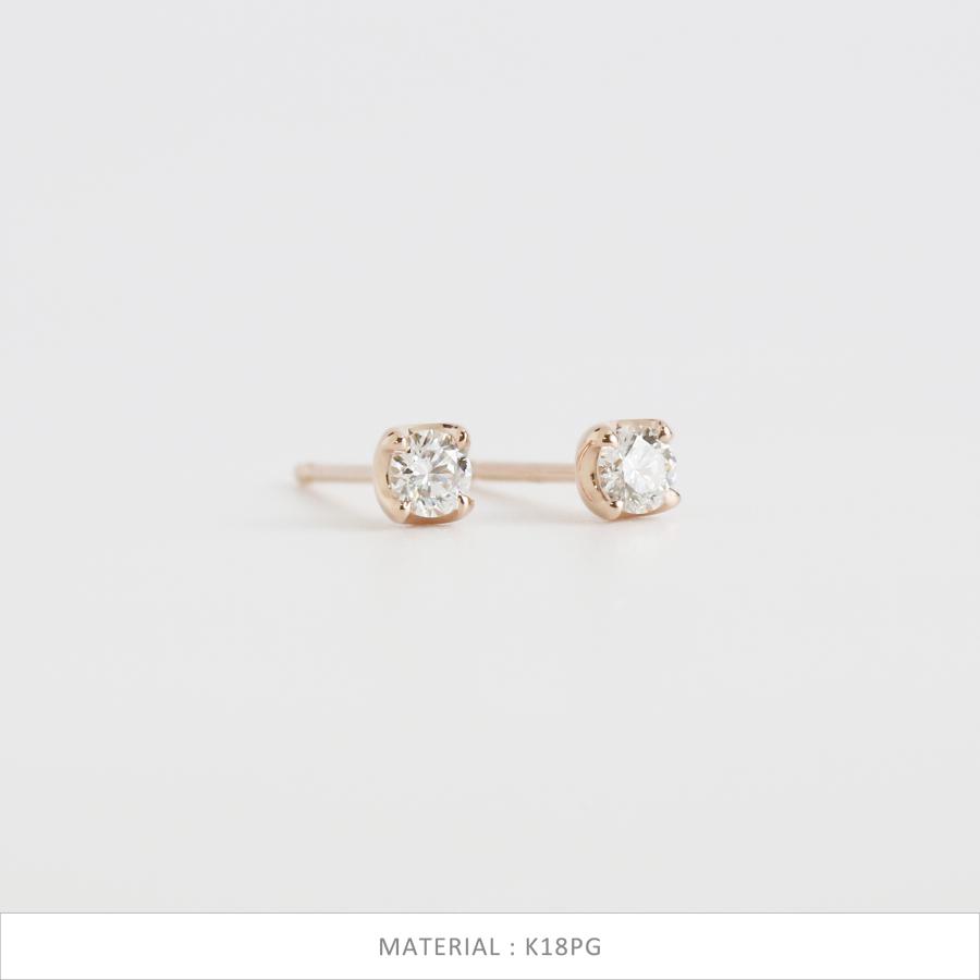 一粒 ダイヤモンド ピアス レディース 小さめ 一粒ダイヤ K10 K18 Pt900 ゴールド プラチナ シンプル ギフト プレゼント  Natural Pierce | Avaron | 08