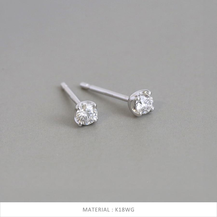 一粒 ダイヤモンド ピアス レディース 小さめ 一粒ダイヤ K10 K18 Pt900 ゴールド プラチナ シンプル ギフト プレゼント  Natural Pierce | Avaron | 09