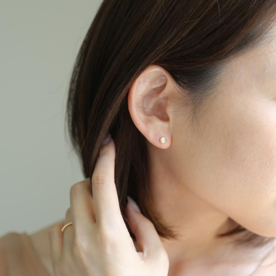 一粒 ダイヤモンド ピアス レディース 小さめ 一粒ダイヤ K10 K18 Pt900 ゴールド プラチナ シンプル ギフト プレゼント  Ortina Pierce | Avaron | 12