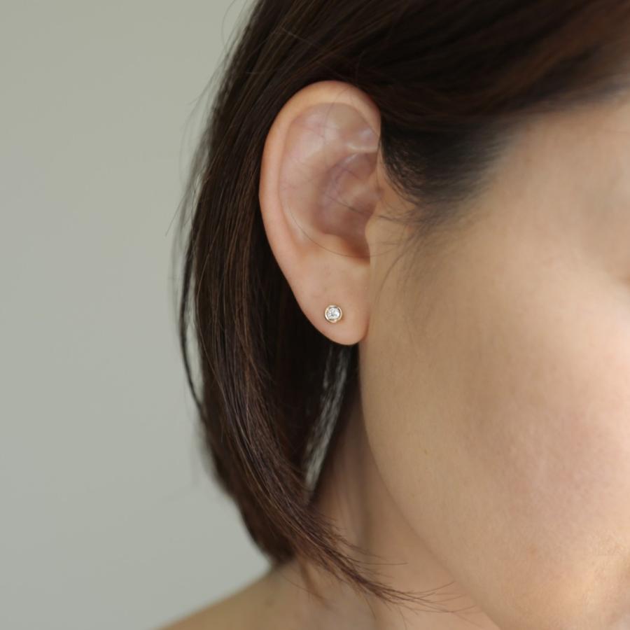 一粒 ダイヤモンド ピアス レディース 小さめ 一粒ダイヤ K10 K18 Pt900 ゴールド プラチナ シンプル ギフト プレゼント  Ortina Pierce | Avaron | 13