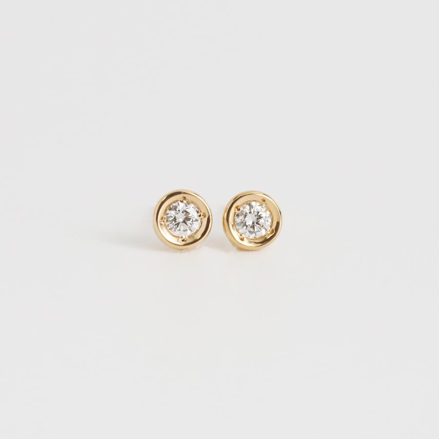 一粒 ダイヤモンド ピアス レディース 小さめ 一粒ダイヤ K10 K18 Pt900 ゴールド プラチナ シンプル ギフト プレゼント  Ortina Pierce | Avaron | 01