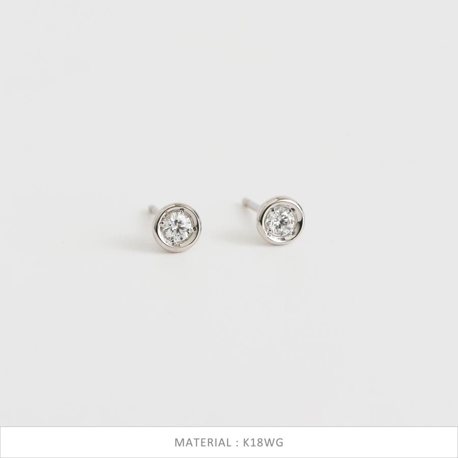 一粒 ダイヤモンド ピアス レディース 小さめ 一粒ダイヤ K10 K18 Pt900 ゴールド プラチナ シンプル ギフト プレゼント  Ortina Pierce | Avaron | 08