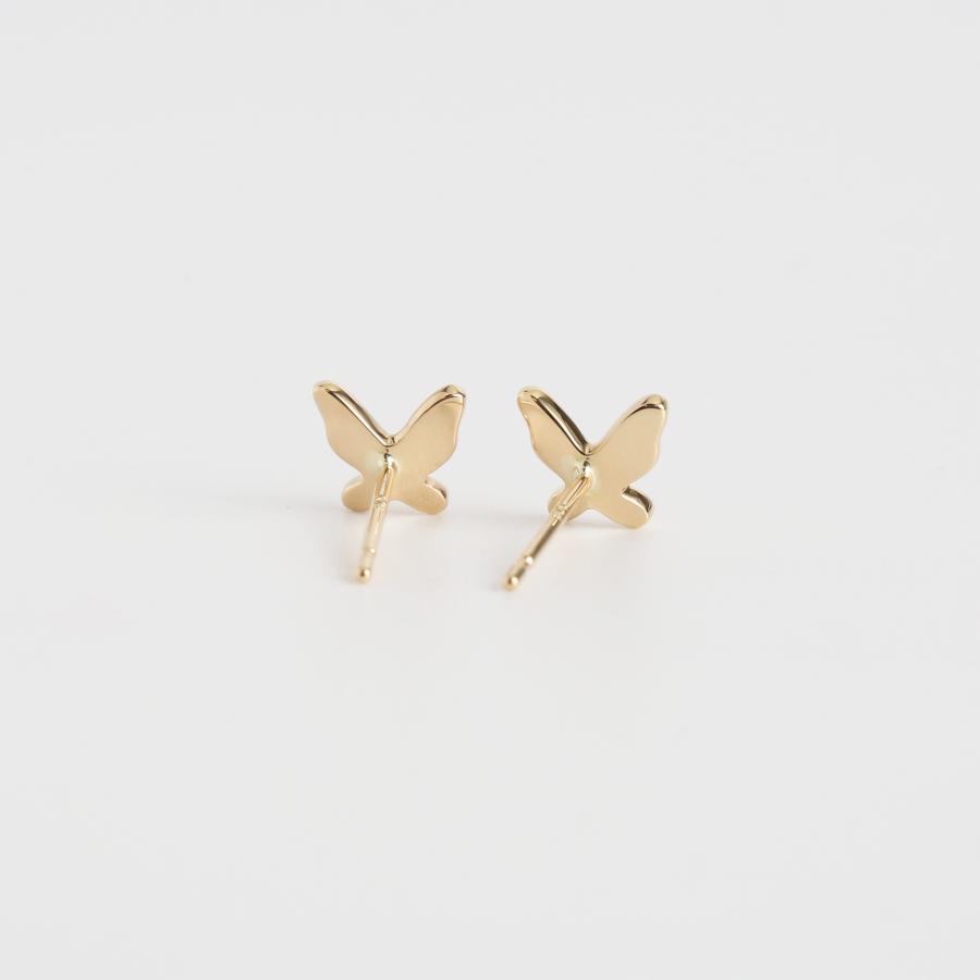 バタフライ プレート ピアス 蝶 レディース K10 K18 Pt900 ゴールド プラチナ シンプル ギフト プレゼント  Butterfly Pierce | Avaron | 02