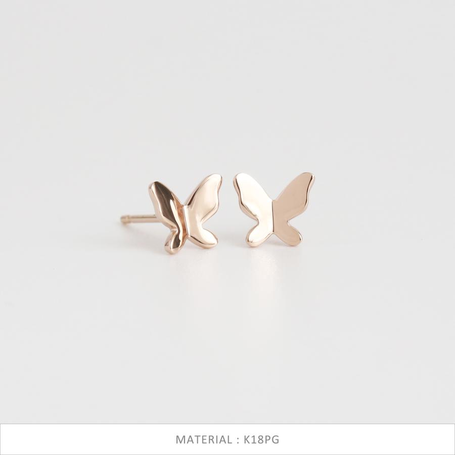 バタフライ プレート ピアス 蝶 レディース K10 K18 Pt900 ゴールド プラチナ シンプル ギフト プレゼント  Butterfly Pierce | Avaron | 07