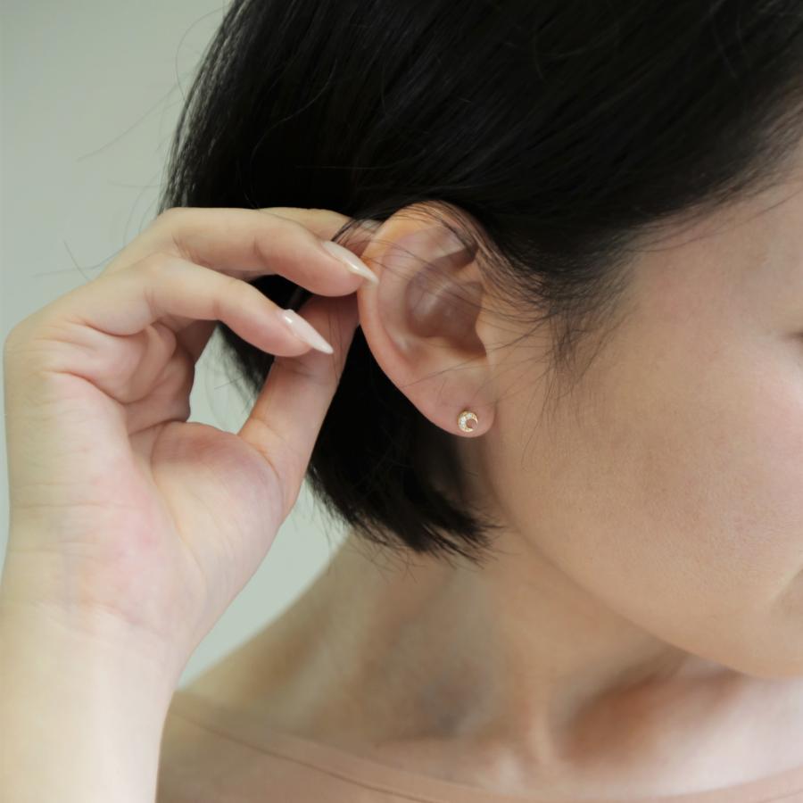 三日月 ダイヤモンド ピアス レディース K10 K18 Pt900 ゴールド プラチナ ギフト プレゼント  Luna Pierces | Avaron | 11