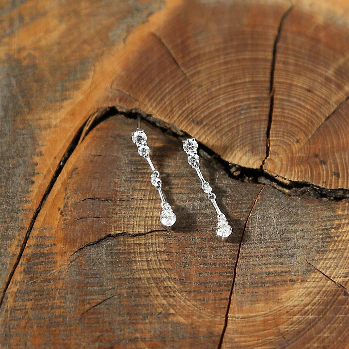ダイヤモンド スイング ピアス 揺れる レディース K10 K18 Pt900 ゴールド プラチナ 上品 ギフト プレゼント  Actress Pierce | Avaron | 15