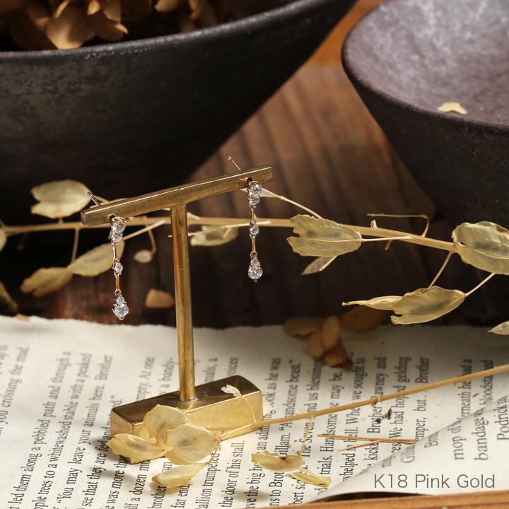 ダイヤモンド スイング ピアス 揺れる レディース K10 K18 Pt900 ゴールド プラチナ 上品 ギフト プレゼント  Actress Pierce | Avaron | 14