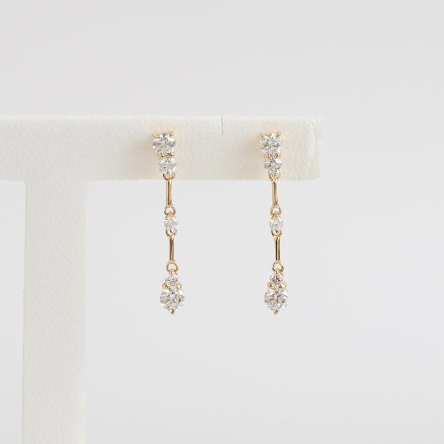 ダイヤモンド スイング ピアス 揺れる レディース K10 K18 Pt900 ゴールド プラチナ 上品 ギフト プレゼント  Actress Pierce | Avaron | 02