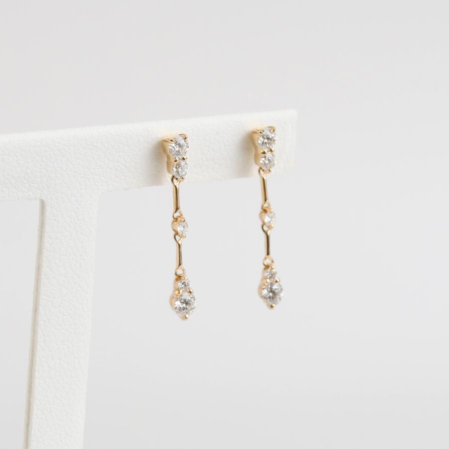 ダイヤモンド スイング ピアス 揺れる レディース K10 K18 Pt900 ゴールド プラチナ 上品 ギフト プレゼント  Actress Pierce | Avaron | 03