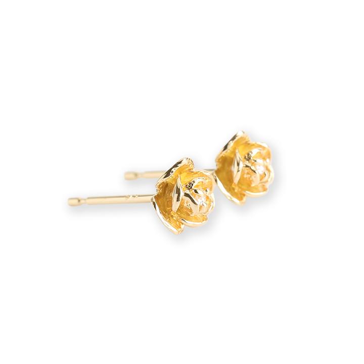 ダイヤモンド ローズ ピアス 薔薇 レディース K10 K18 Pt900 ゴールド