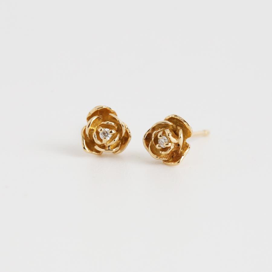 ローズ ダイヤモンド ピアス 薔薇 レディース K10 K18 Pt900 ゴールド プラチナ フラワー ギフト プレゼント  Rose Pierce | Avaron | 02