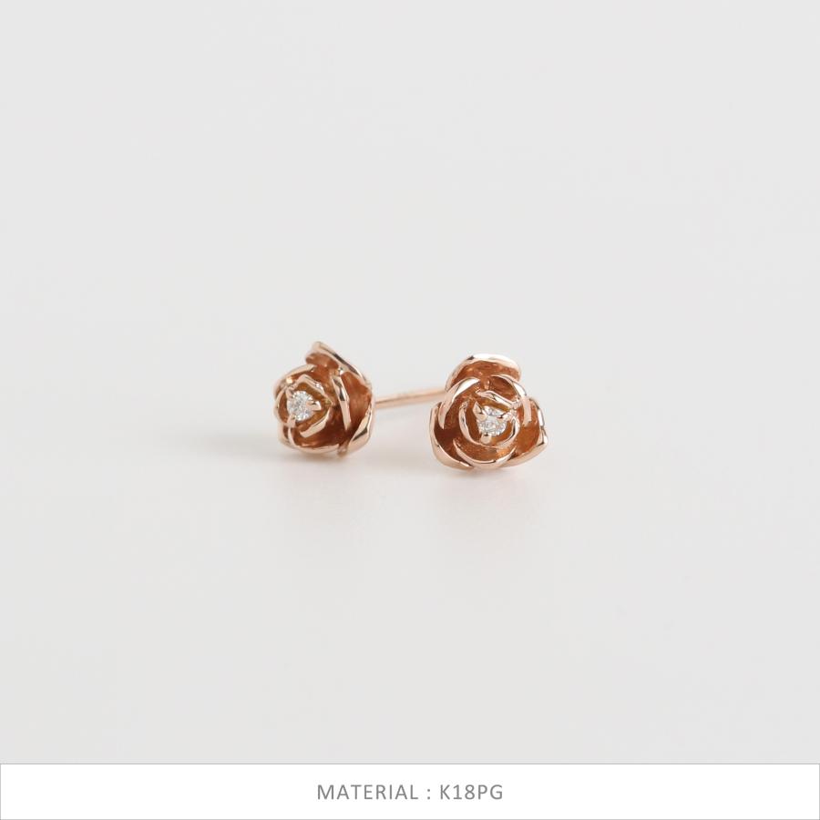 ローズ ダイヤモンド ピアス 薔薇 レディース K10 K18 Pt900 ゴールド プラチナ フラワー ギフト プレゼント  Rose Pierce | Avaron | 06