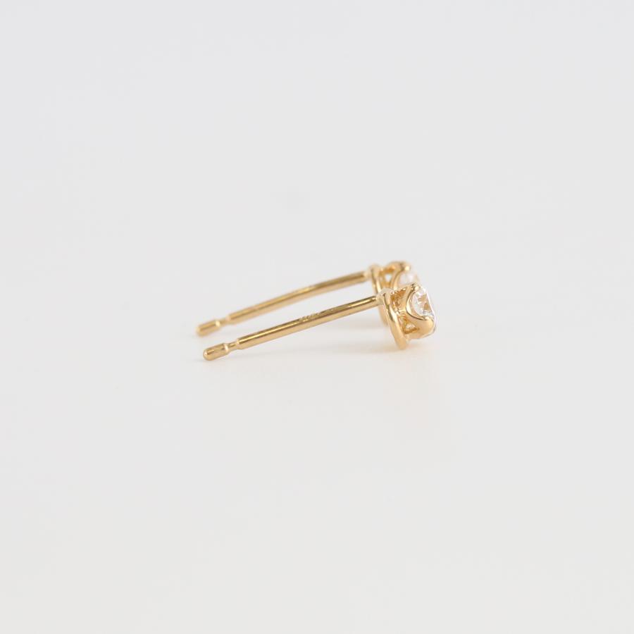 一粒 ダイヤモンド ピアス レディース 一粒ダイヤ K10 K18 Pt900 ゴールド プラチナ シンプル ギフト プレゼント  Bersa Pierce 0.16ct | Avaron | 03