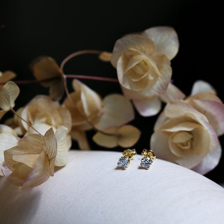 一粒 ダイヤモンド ピアス レディース 一粒ダイヤ K10 K18 Pt900 ゴールド プラチナ シンプル ギフト プレゼント  Bersa Pierce 0.30ct | Avaron | 14