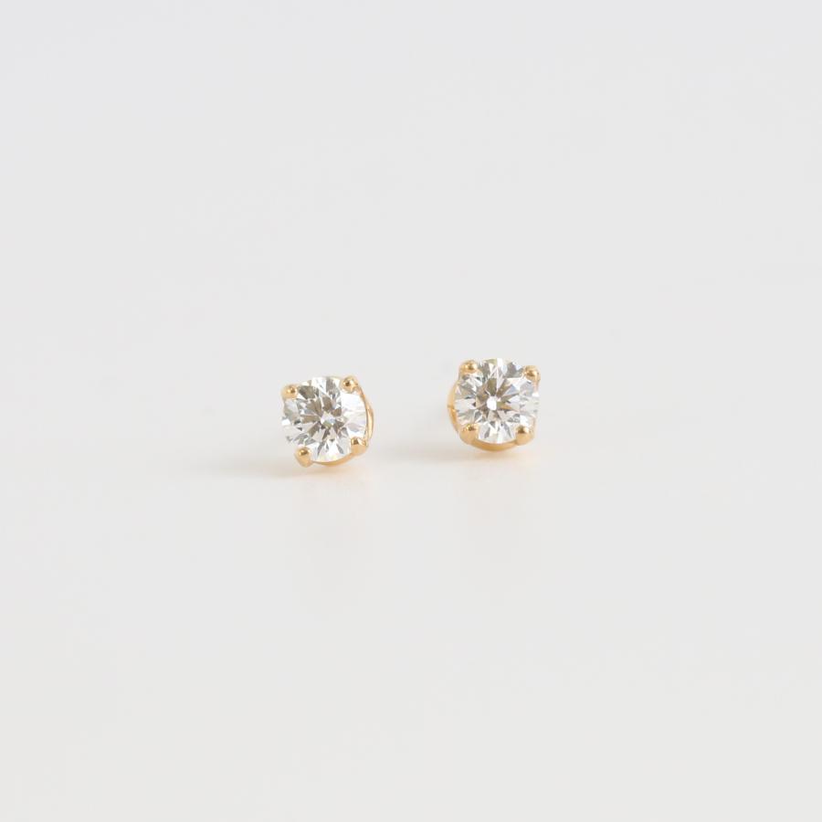 一粒 ダイヤモンド ピアス レディース 一粒ダイヤ K10 K18 Pt900 ゴールド プラチナ シンプル ギフト プレゼント  Bersa Pierce 0.30ct | Avaron | 01