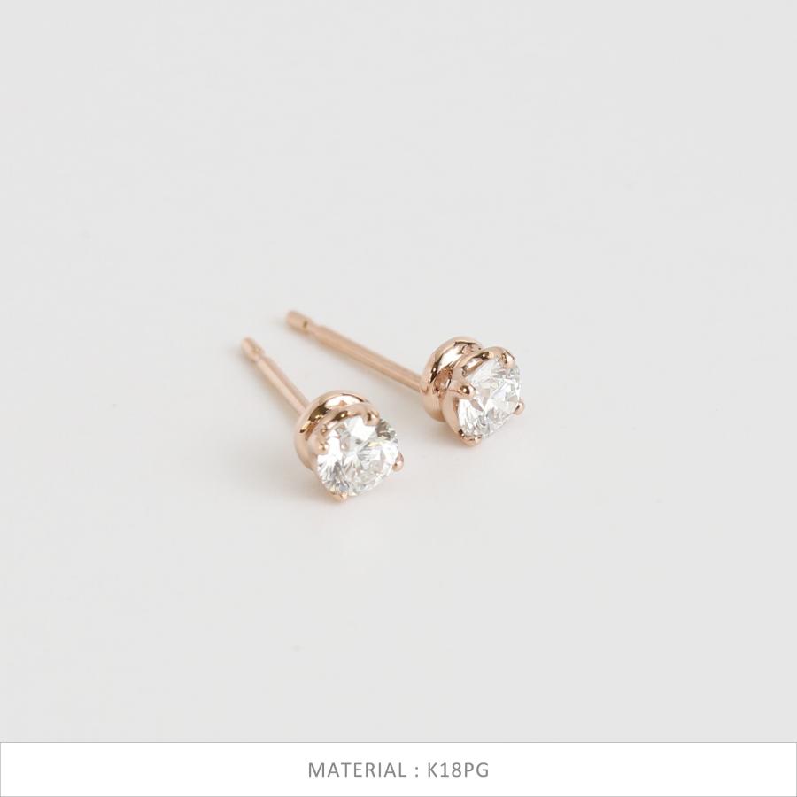 一粒 ダイヤモンド ピアス レディース 一粒ダイヤ K10 K18 Pt900 ゴールド プラチナ シンプル ギフト プレゼント  Bersa Pierce 0.30ct | Avaron | 07