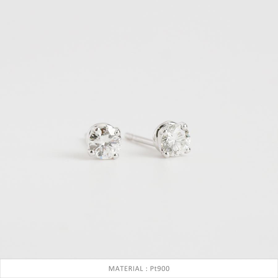 一粒 ダイヤモンド ピアス レディース 一粒ダイヤ K10 K18 Pt900 ゴールド プラチナ シンプル ギフト プレゼント  Bersa Pierce 0.30ct | Avaron | 08