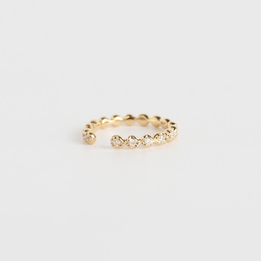 ダイヤモンド イヤーカフ ボール K10 K18 Pt900 ゴールド プラチナ レディース 片耳 ギフト プレゼント  Cres Ear Cuff | Avaron | 01